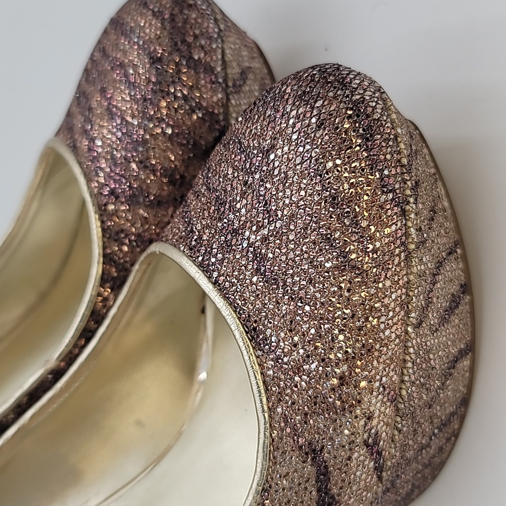 Nine West Sz9.5 Mendoza Platform Glitter Tiger Stripe Stilettos Blinggggg - Image 9